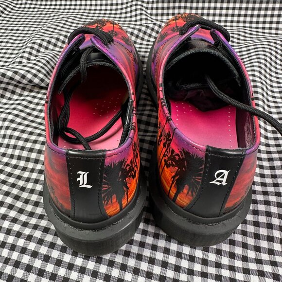 Dr. Martens 1461 NWOB Los Angeles LA Palm Tree Sunset Leather Shoes Women's 8 - Picture 3 of 5